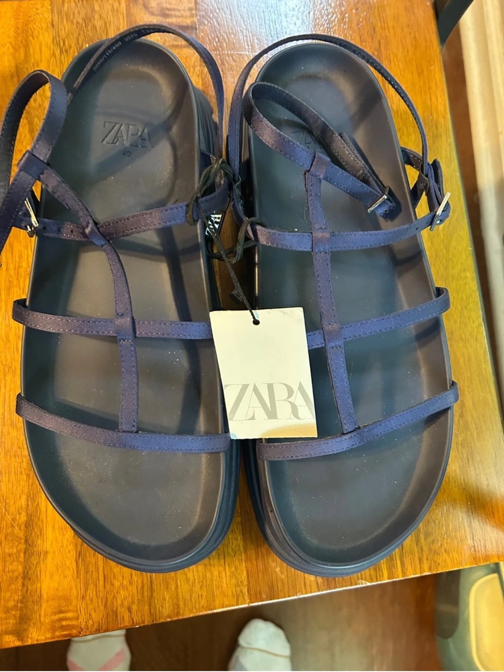 Zara Navy Blue Sandals